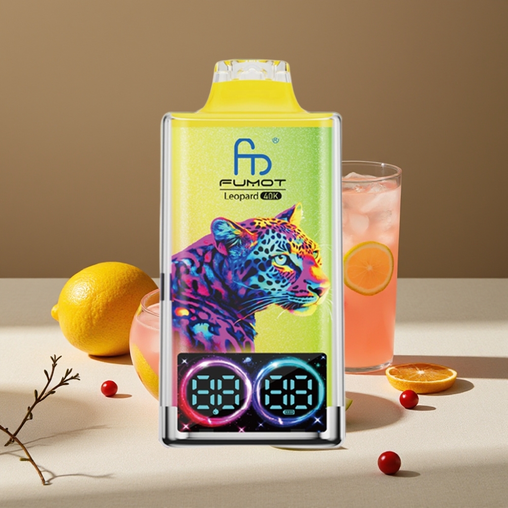 Fumot Leopard 40K Puffs Disposable Vape Citronade Rose Dual Mesh 5% Nicotine Type-C