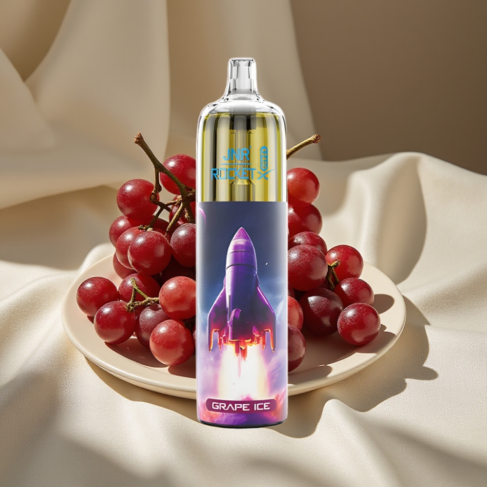 JNR Rocket-X 12400 Puffs Disposable Vape Glace Raisin avec Airflow Réglable et Lumières RGB