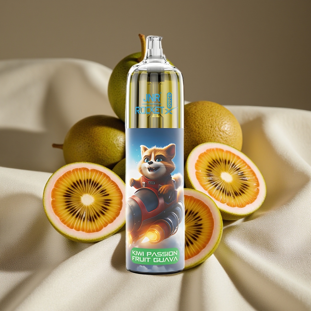 JNR Rocket-X 12400 Puffs Vape Disposable avec Kiwi Passion Goyave, Airflow Réglable, RGB, 1.2ohm Mesh