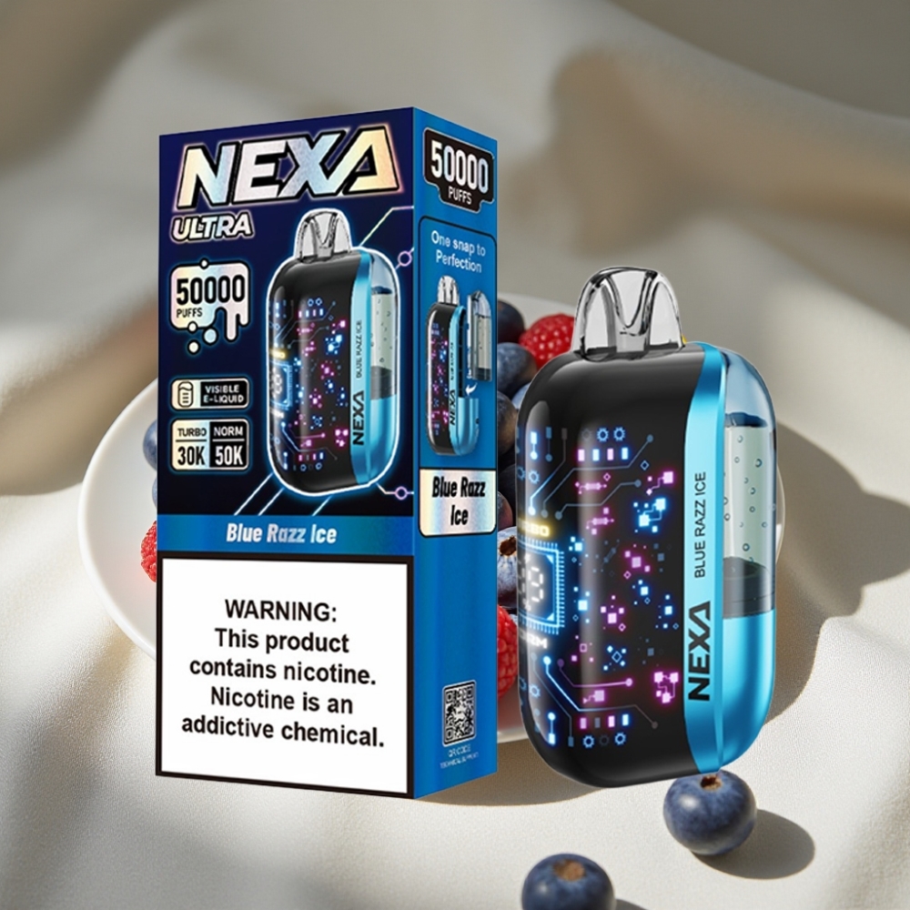 NEXA Ultra 50K Disposable Vape 20ml 5% Nicotine Blue Razz Glace