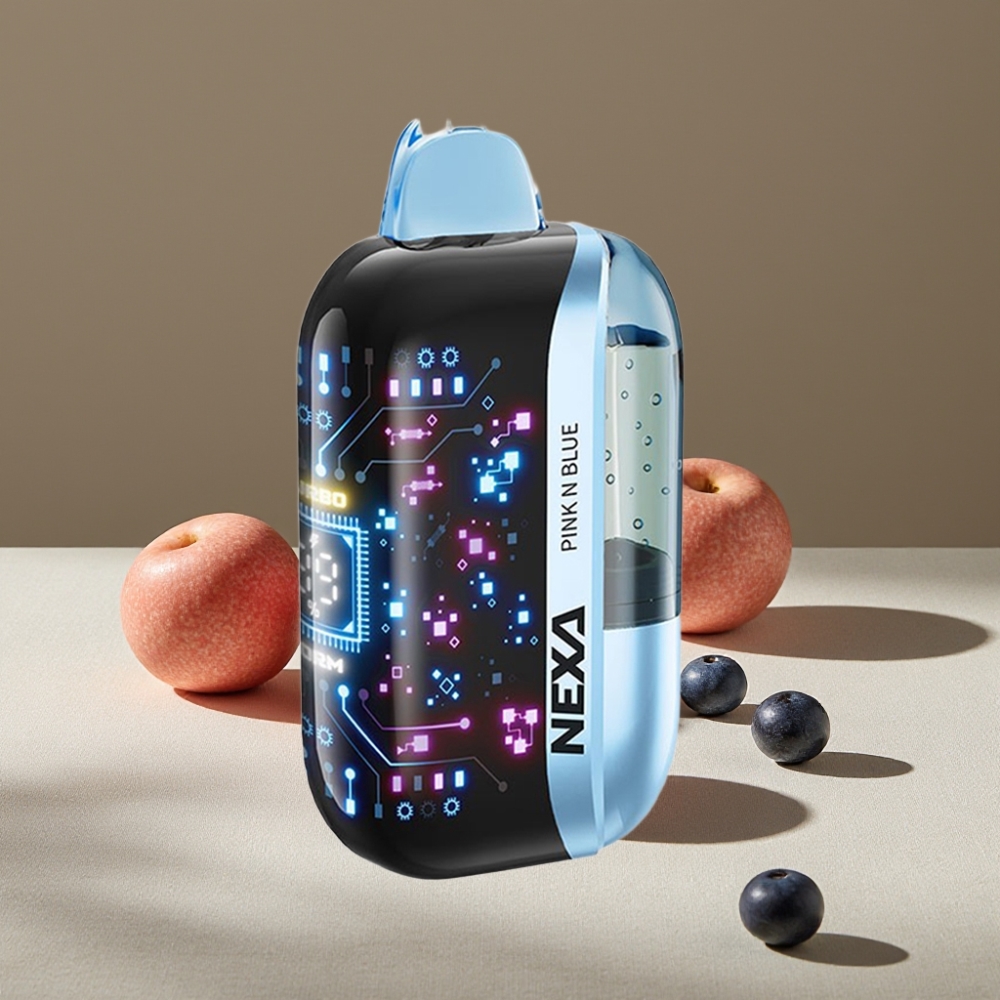 NEXA Ultra 50K Disposable Vape 20ml 5% Rose et Bleu Écran Courbé 3D