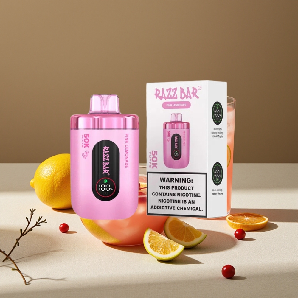 Razz Bar 50K Puffs Disposable Vape 1.0 Ohm Citron Rose Rechargeable